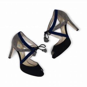 Boden - Size 39 (8.5), suede tassel tie front Erin heel